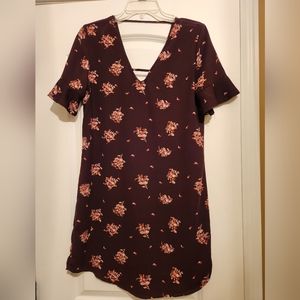 Maroon flowered dress